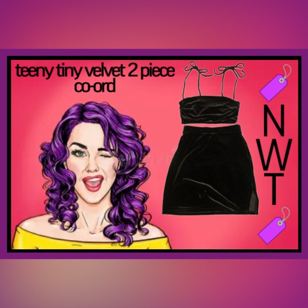 ITSY BITSY TEENY TINY BLACK VELVET CO-ORD size S